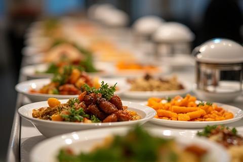 Präsentation eines Firmenlunch Buffets