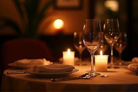 Intimer Tisch für ein privates Abendessen